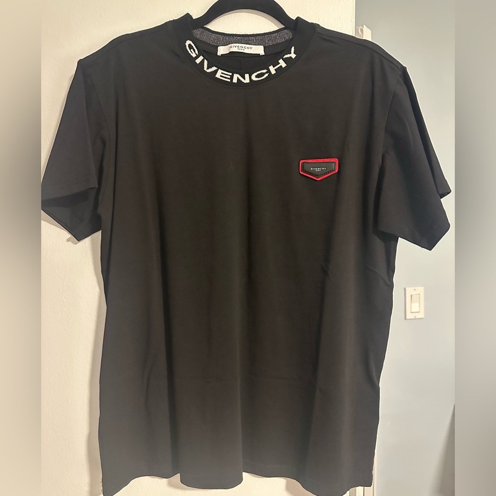 Givenchy Black T-Shirt with Red Accents